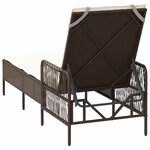 vidaXL Chaise longue avec coussin Marron 157 x 55 x 92cm polyrotin
