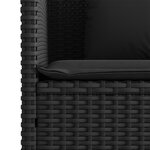 vidaXL Banc de jardin avec coussins noir résine tressée