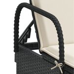 vidaXL Chaises longues avec coussins lot de 2 noir résine tressée