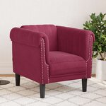 vidaXL Fauteuil rouge bordeaux velours