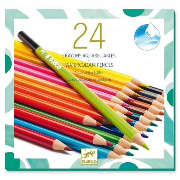 Djeco DJ09754 - Couleurs 24 crayons aquarellables