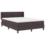 vidaXL Lit boxspring avec matelas Marron foncé 160 x 200 cm