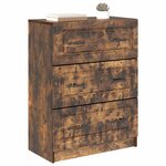 vidaXL Armoire à tiroirs Chêne fumé 66 x 34 5 x 87 cm