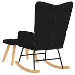 vidaXL Chaise à bascule avec repose-pied Noir Tissu