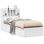vidaXL Cadre de lit sans matelas blanc 75x190 cm bois de pin massif