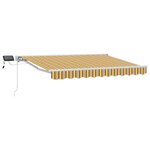 vidaXL Cadre de store manuel avec LEDs Jaune Gris et Blanc 3 5 x 2 m