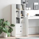 vidaXL Haut Armoire Blanc 45 5 x 34 x 127 cm Bois d'ingénierie