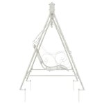 vidaXL Banc Balançoire Acier 113 x 121 5 x 168 cm Blanc antique