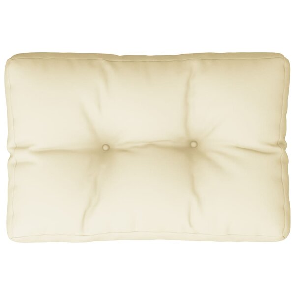 vidaXL Coussin de palette crème 50x40x12 cm tissu