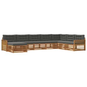 vidaXL Ensemble de canapés d'extérieur 8 pc Naturel et Anthracite