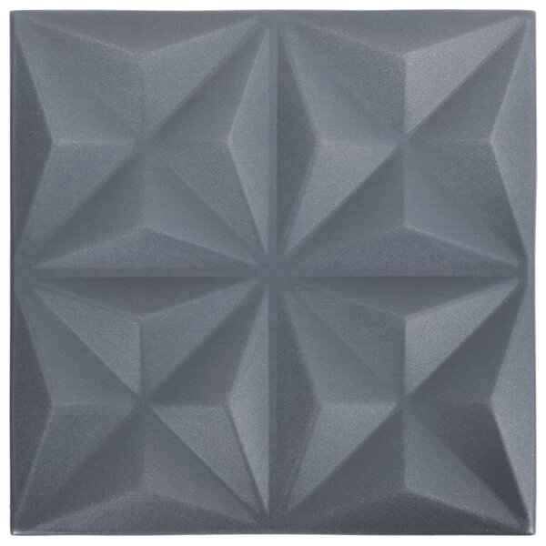 vidaXL Panneaux muraux 3D 24 Pièces 50x50 cm gris origami 6 m²