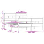 vidaXL Cadre de lit en métal sans matelas chêne marron 150x200 cm