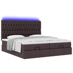 VidaXL Cadre de lit ottoman avec matelas marron foncé 200x200 cm tissu