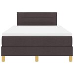 vidaXL Lit à ressorts avec Matelas & LED Marron foncé 120x200 cm Tissu