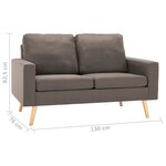 vidaXL Ensemble de canapés 2 Pièces Tissu Taupe