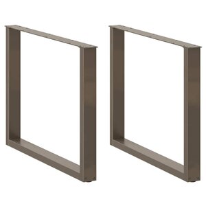 vidaXL Pieds de table à manger en U 3 pièces Acier naturel 100 x (72-73) cm Acier