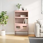 vidaXL Buffet haut rose 68x39x123 cm acier