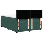 vidaXL Sommier à lattes de lit et matelas Vert foncé 140x190cm Velours