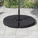 vidaXL Socle de parasol en forme d'éventail 4 Pièces Noir