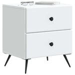 vidaXL Cabinet de chevet avec tiroir 2 Pièces Blanc 43 x 34 5 x 47 5 cm