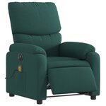 vidaXL Fauteuil de massage inclinable électrique Vert foncé Tissu