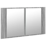 vidaXL Armoire de salle de bain à miroir LED sonoma gris 80x12x45 cm
