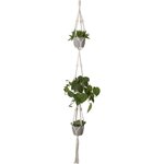 MACRAMÉ TRIPLE NoeUD PIERRES BLANC 160 CM