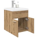 vidaXL Meuble lavabo avec bassin et robinet intégrés chêne artisanal