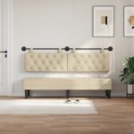 vidaXL Tête de lit suspendue Crème Tissu