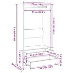 vidaXL Garde-robe Noir 100x50x200 cm Bois d'ingénierie