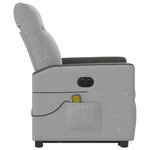 vidaXL Fauteuil inclinable de massage électrique gris nuage tissu