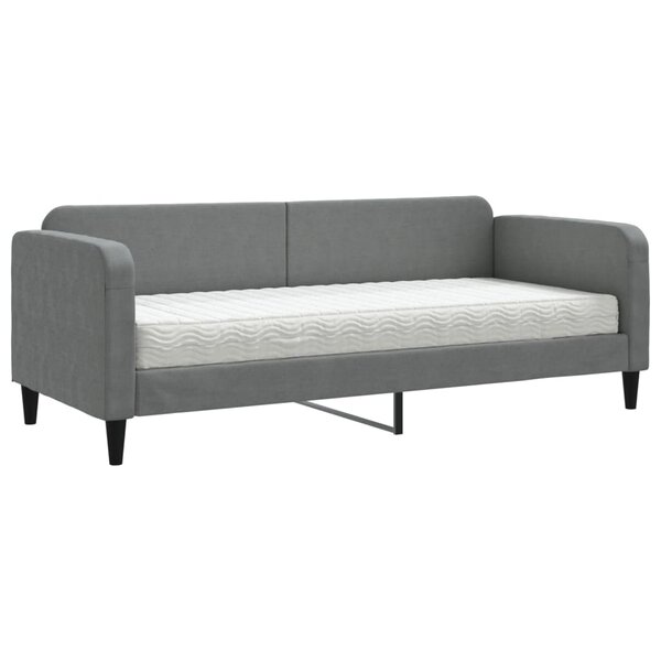 vidaXL Lit de jour avec matelas gris foncé 80x200 cm tissu