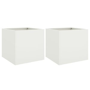 vidaXL Jardinières 2 Pièces blanc 42x40x39 cm acier