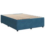 vidaXL Sommier à lattes de lit et matelas Bleu foncé 140x190cm Velours