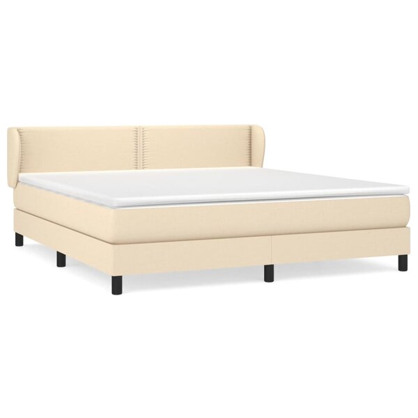 vidaXL Sommier à lattes de lit avec matelas Crème 180x200 cm Tissu