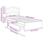 vidaXL Lit de Rangement Chêne fumé 90 x 190 cm Bois d'ingénierie