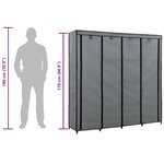 vidaXL Garde-robe avec 4 compartiments Gris 175x45x170 cm