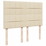 vidaXL Sommier à lattes de lit avec matelas Crème 140x190 cm Tissu