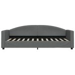 vidaXL Lit de jour avec gigogne et tiroirs gris foncé 80x200 cm tissu