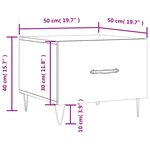 vidaXL Table basse blanc 50x50x40 cm bois d'ingénierie