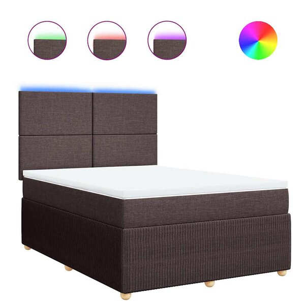 vidaXL Sommier à lattes de lit avec matelas Marron foncé 140x200 cm