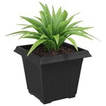 vidaXL Pot de Fleurs Carré 6 Pièces Noir 20 x 20 x 16 cm Plastique