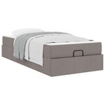 vidaXL Cadre de lit avec matelas avec matelas 2 Pièces Taupe tissu