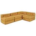 vidaXL Unité de canapé modulaire 4 Pièces Jaune Tissu