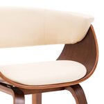 vidaXL Chaises à manger lot de 4 crème bois courbé et similicuir