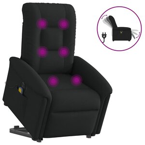 vidaXL Fauteuil inclinable de massage électrique Noir Tissu