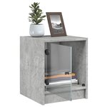vidaXL Tables de chevet et portes vitrées 2 Pièces gris béton 35x37x42 cm