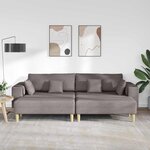 vidaXL Canapé avec coussin 3 Pièces Taupe tissu