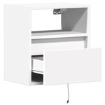 vidaXL Tables de chevet murales avec lumières LED 2 Pièces blanc