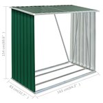 vidaXL Abri de stockage de bois Acier galvanisé 163x83x154 cm Vert